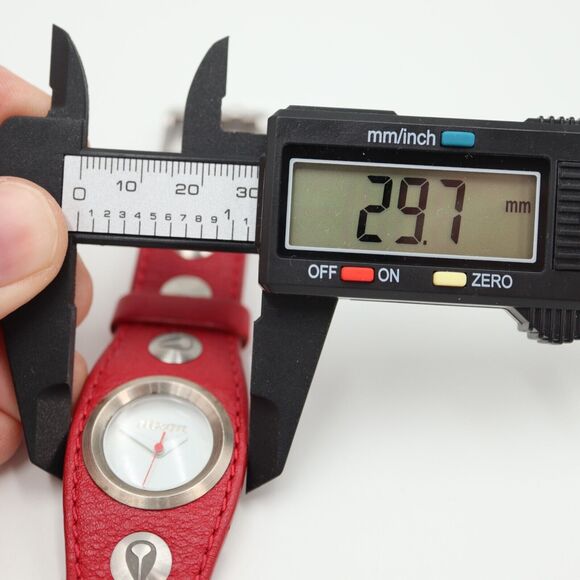 Nixon Sometimes Naughty Watch Women 30mm Red Dial Leather Band with New Battery - Picture 2 of 15